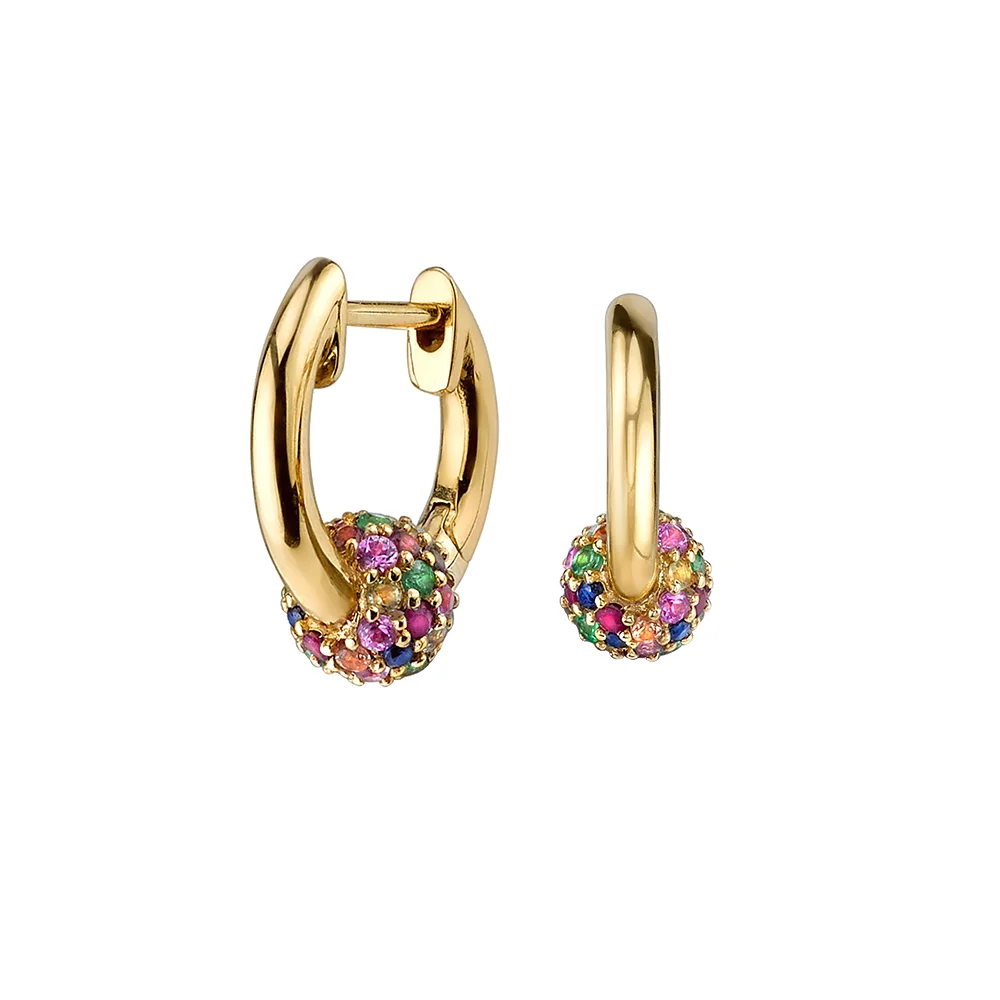 Rainbow CZ 1 Pair Altruist, 925 пробы, серебряная Сфера, 8 мм, Huggie, обручи, кристалл, Круглый Фианит, петли, тонкие, женские клипсы, пирсинг, радужная серьга, ювелирное изделие - Окраска металла: Rainbow CZ 1 Pair
