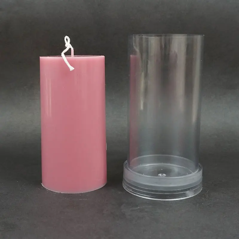 Description Picture 5 of item3D Cylindrical Candle Mold Transparent Plastic Flat Top Cylinder Geometry Scented Candles Mould DIY Hand Soap Crafts Making Mold