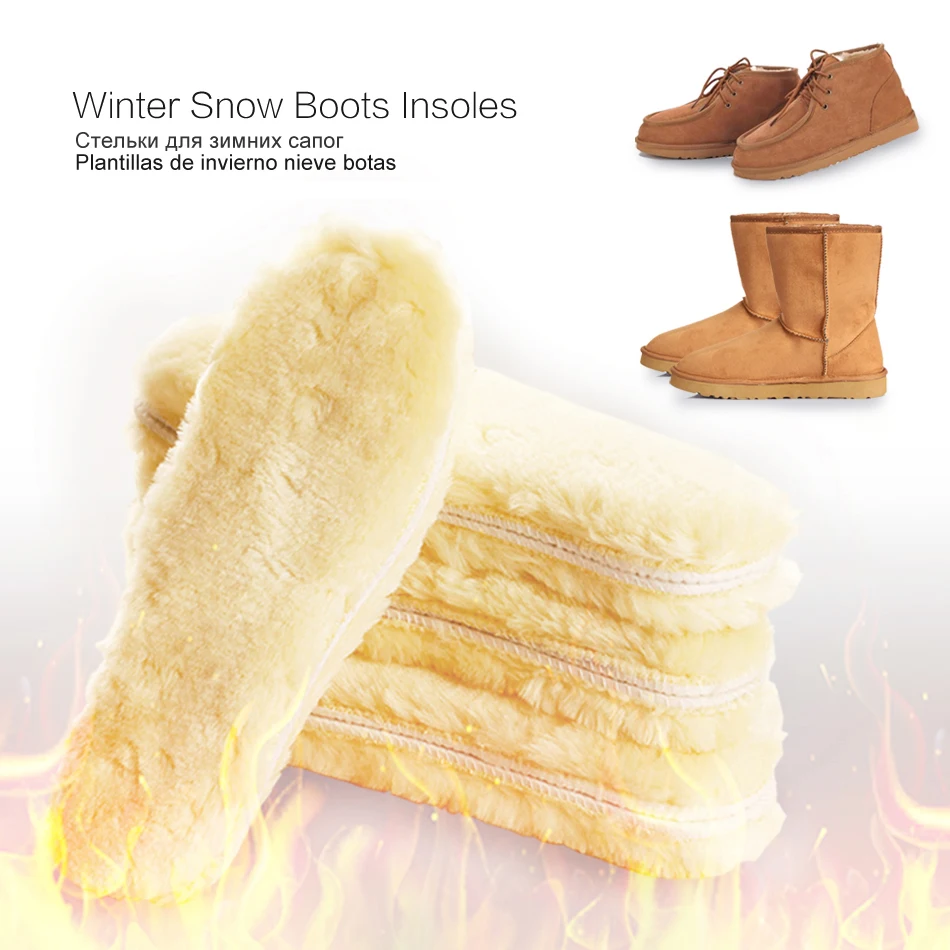 Warm Heated Insoles Soles For Shoes Winter Thick Pad Snow Boots Fur Insoles Pad. 