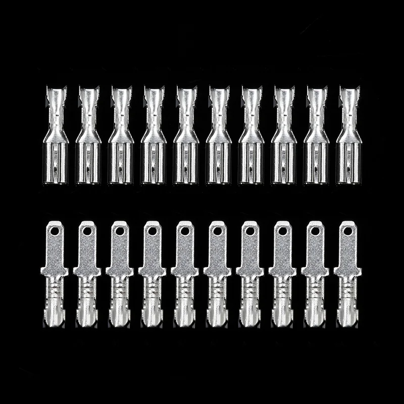AMS-200Pcs 4,8 мм провода разъемы обжимные клеммы обжимной женский/Мужской Лопата терминалы с прозрачными изоляционными рукавами
