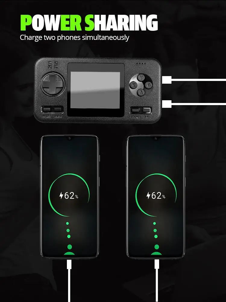 Handheld Mini Handheld Player Console Portable Retro Game Console with 8000mAh Power Bank Buil-in 416 Classic Games r30