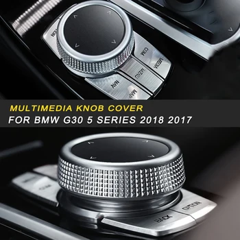 

Media Knob Button Switch Circle Frame Cover Trim Interior Sticker for BMW 5 7 Series X3 X4 X5 X6 2017 2018 Car Styling