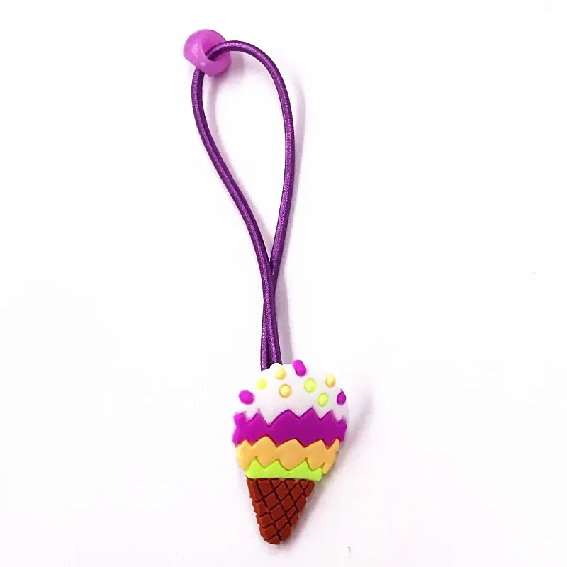 Золотой 1PCS Cute Cartoon Food Icon Elastic Hair Bands Ice Cream Cake Luna Cat Style Rubber Ropes PVC Head Accessories Nylon Head Wear - Цвет: Золотой