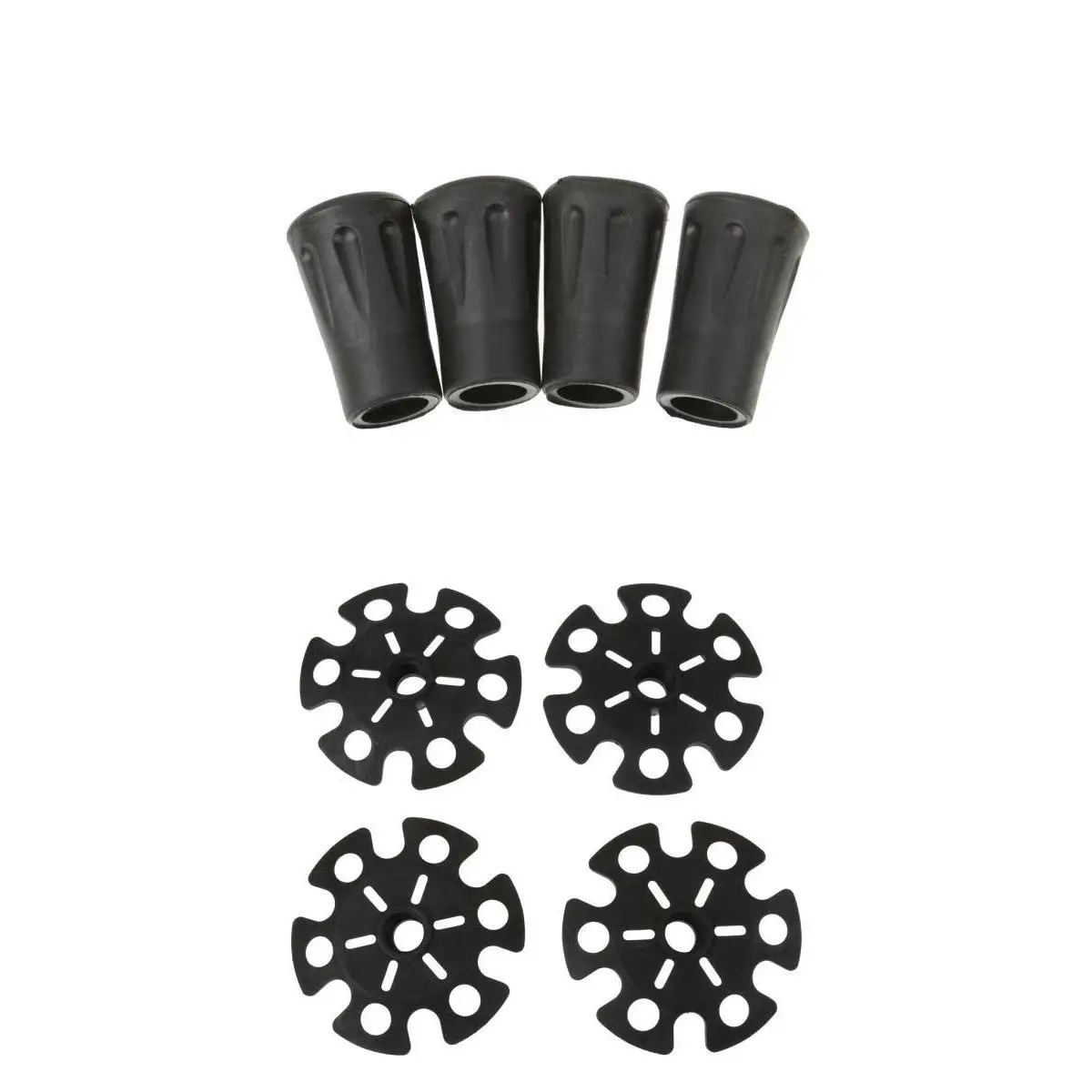4 Set Rubber Snowflake Snow Basket + Trekking Poles Cap Walking Stick Tips Mountaineering Device Hiking Walking Sticks Access