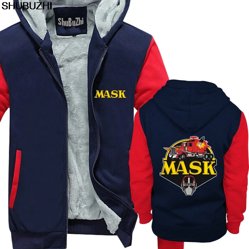 Дропшиппинг M.A.S.K. shubuzhi Мужская толстовка модный стиль Зима хип-хоп хлопок крутые толстые толстовки с длинным рукавом sbz511 - Цвет: navy red