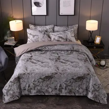 

30 Black Grey Marbling Marble Pattern Bed Linen Simple Duvet Cover Sets 3Pcs Bedding Set King Queen Single Twin Full Size