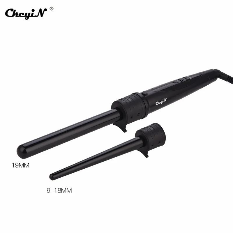 Ckeyin Curling Iron Hair Curler 9-32MM Professional Curl Irons 0.35 to 1.25 Inch Ceramic Styling Tools Hair Tong Exchangeable 45