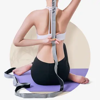 

Women Yoga Stretch Strap Belt Fitness Exercise Gym Rope Figure Waist Leg Resistance Fitness Bands Cotton(Gray, Bamboo)