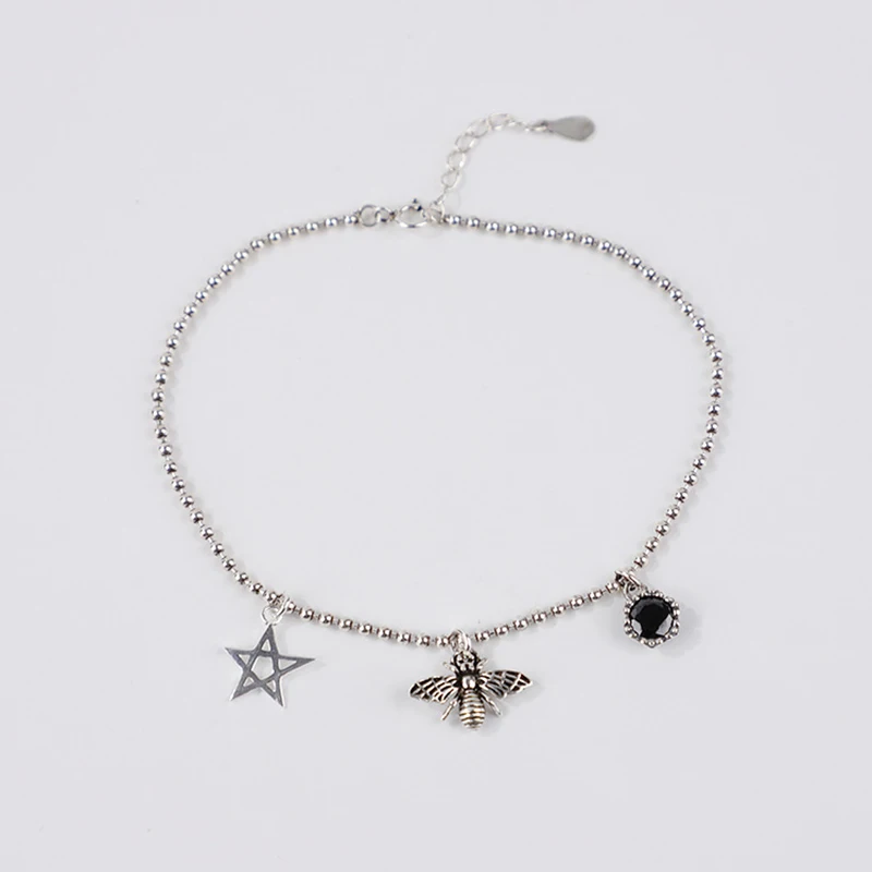 Ankle Bracelets On Leg Bee Anklets 925 