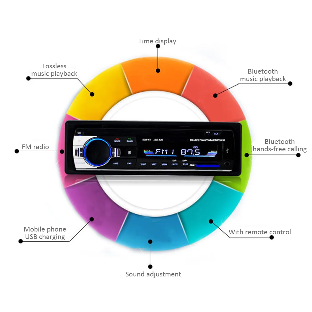 XIAOMI авто MP3 плеер Bluetooth Стерео Авторадио автомобильный Радио 12 В в-тире 1 Din FM Aux вход приемник SD USB MP3 автомобильный аудио плеер