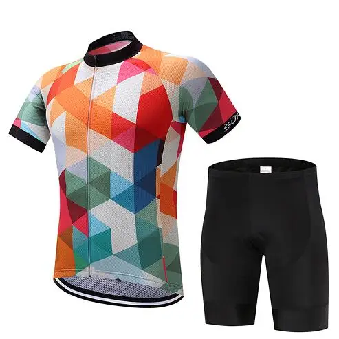 Jersey and Pants Мужские летние pro Велоспорт BIB велосипед комплект одежды короткий mtb Джерси Комплект Одежда мальлот велосипедный триатлонный костюм платье мужской - Цвет: Jersey and Pants