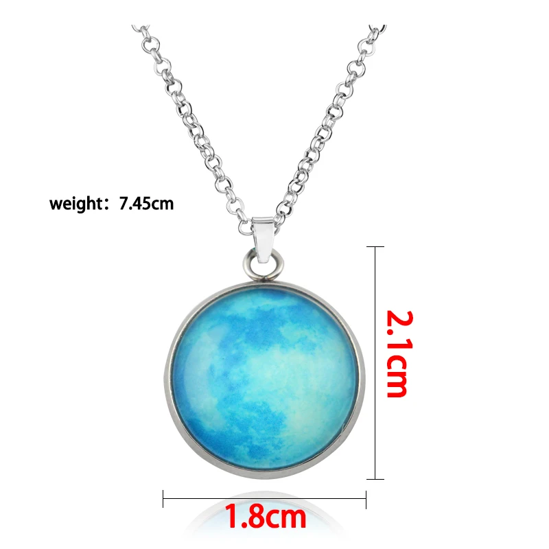 Glow in the Dark Pendant Necklace Luminous Star Series Moon Planet Necklaces Charm Link Chain Jewelry For Men Women