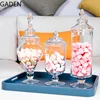 European Style Storage Jar Glass Decoration Candy Jar with Lid Decoration Sugar Storage Box Dessert Table Wedding Decoration 4