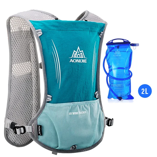 Light Blue-2L AONIJIE рюкзак беговой жилет рюкзак 5L гидратация рюкзак походный Кемпинг марафон гоночный рюкзак сумка Жгут воды мочевого пузыря Сумка - Цвет: Light Blue-2L