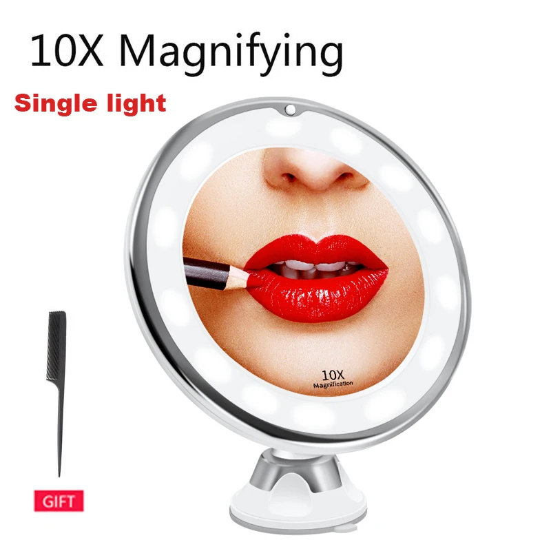 Dropshippng зеркало для макияжа со светодиодной подсветкой увеличение miroir