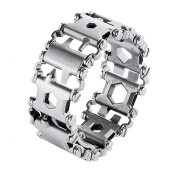 

Uonney Dropshipping Jewery Factory Customized Outdoor 29 In 1 Multitool Tread Bracelet Custom Stainless Steel Male Jewelry