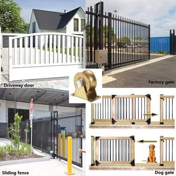 

4 Pcs 2Inch U-Type Groove Wheel Heavy Duty Caster for Inverted Track Rolling Gate Industrial Machines Wire Rope Rail