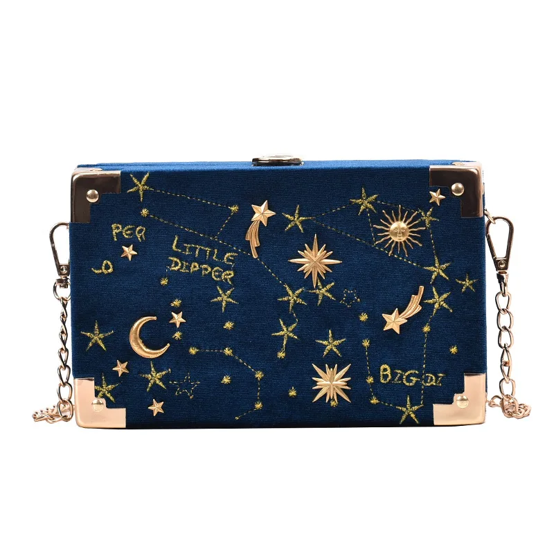 Модная сумка с принтом звездного неба, женская дизайнерская сумка-мессенджер с металлической цепочкой, женские свежие сумки на плечо, шикарная сумка через плечо