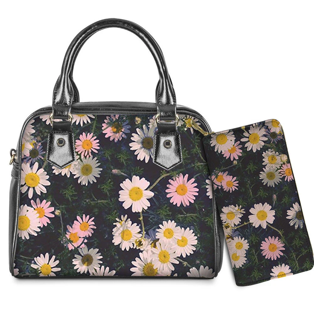 Stampe Di Fiori Borsa A Tracolla Femminile Porta Carte Di Credito Set Borse A Tracolla Da Donna Eleganti Borsa A Tracolla In Pelle Pu Bolsos Mujer
