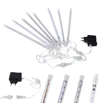 

Newest 8PCS/Lot 30CM Outdoor Meteor Lamps Decoration Warm white EU Plug