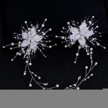 Свадебные украшения Жемчужный Кристальный цветок шпилька ободок Европа и Америка кристалл оголовье свадебные украшения для головы женские