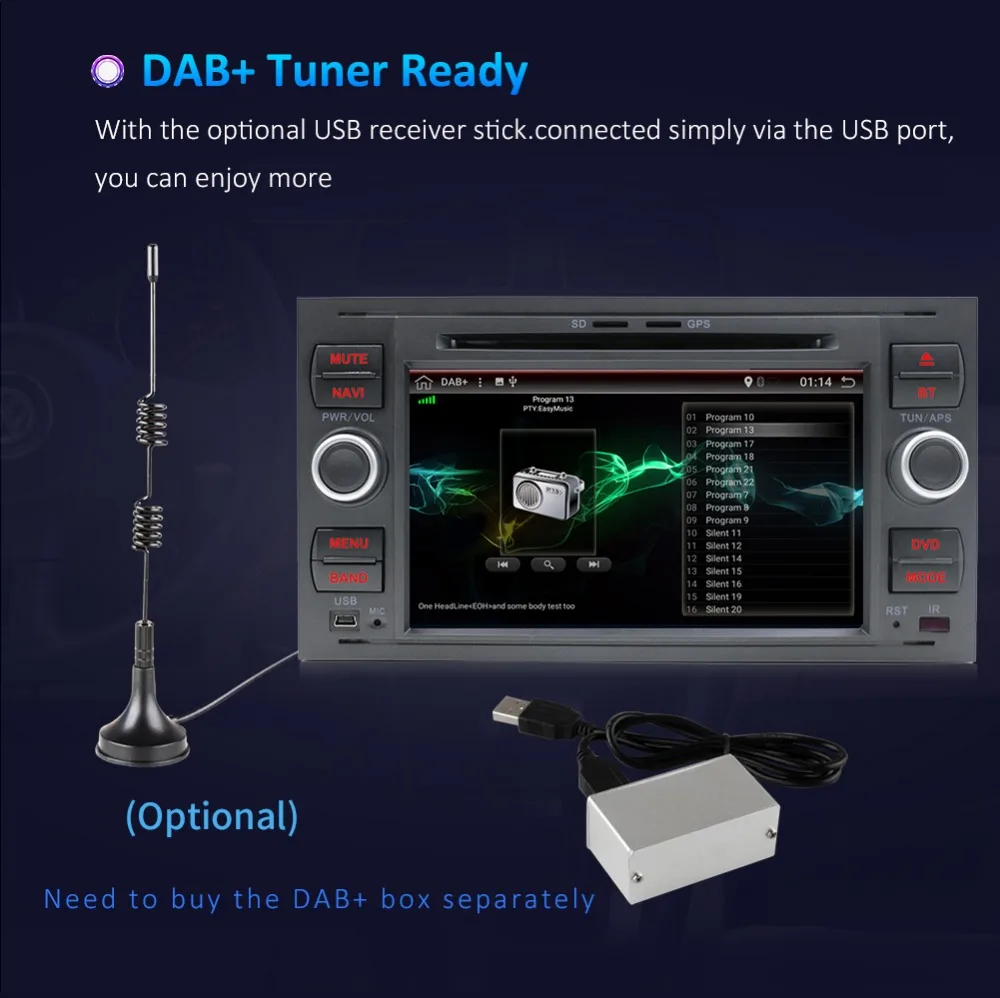 Perfect 2G+16 2Din Android 4 Core Car DVD Player GPS Navigation WIFI 4G for FORD connect S-Max C-max Kuga Fusion Transit Fiesta Focus II 14