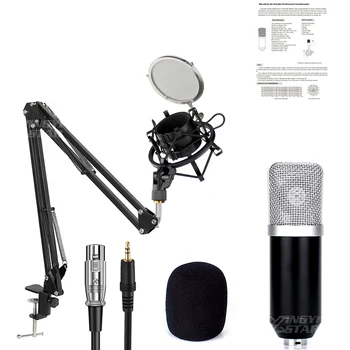 

BM700 Condenser Microphone System Professional Wired Mic Filter Holder Kit For Computer Laptops Instrument Guitar Karaoke Mixer