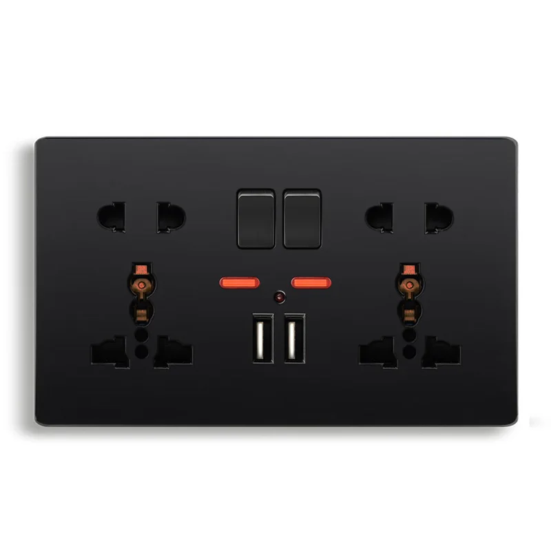 Atlectric универсальный разъем 3 отверстия 5 Отверстие разъем двойной usb зарядный порт мощность стены дома электрическая розетка с переключателем управления переходник usb,разетка с usb для дома,розетки - Тип: Напольная розетка