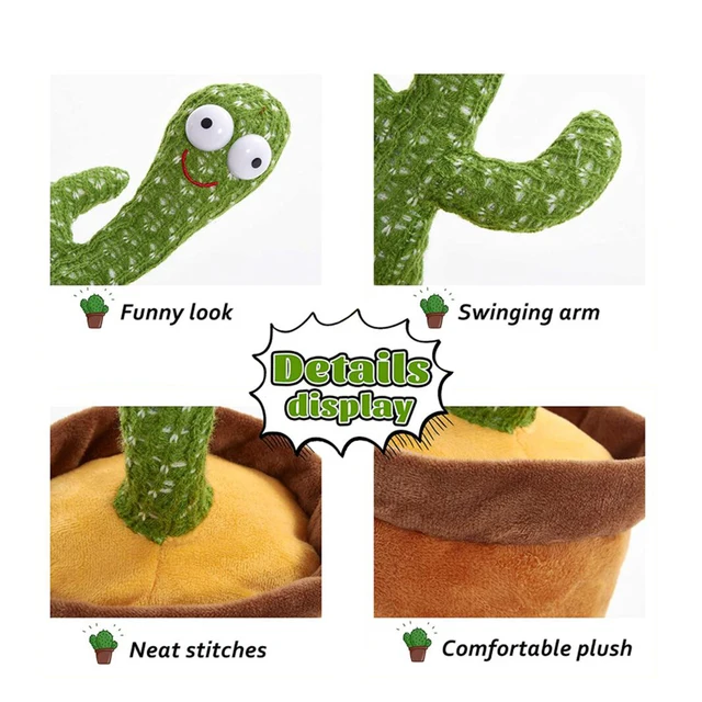 Lovely Talking Toy Dancing Cactus Doll Speak Talk Sound Record Repeat Toy Kawaii Cactus Toys Children Kids Education Toy Gift 4