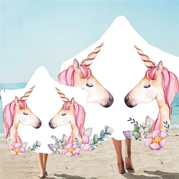 

unicorn Custom Personality Hooded Towel Animal Microfiber Kids Bath Towel With Hood Dreamcatcher Wearable Beach Wrap Dropship