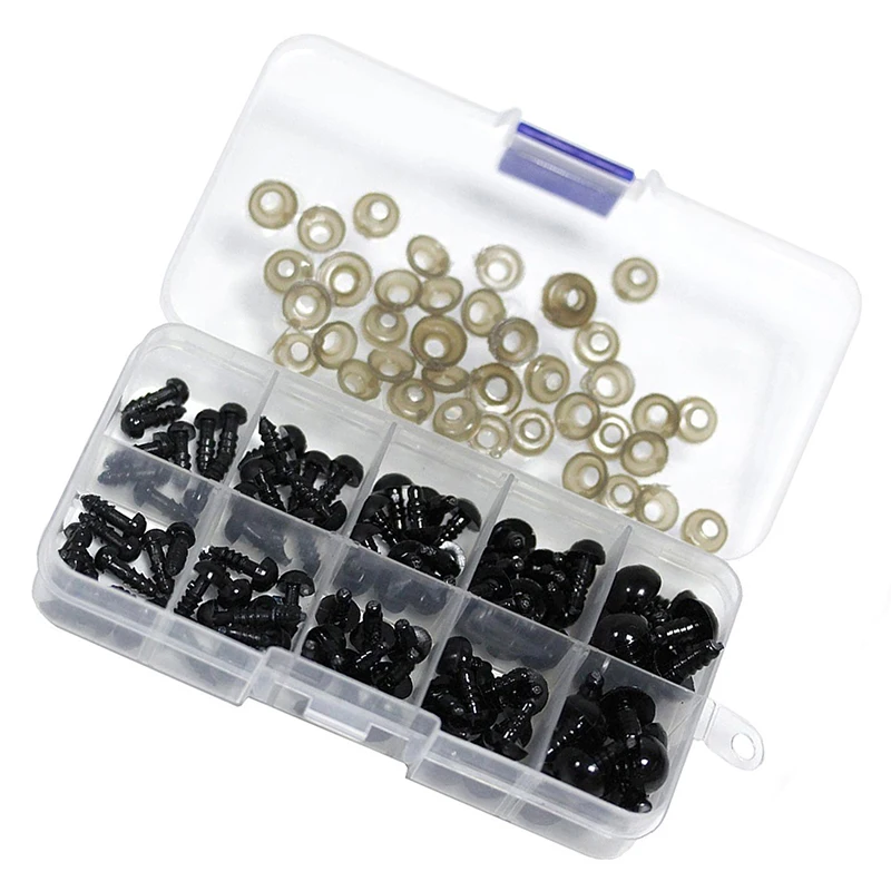 100X Plastic Safety Eyes Toys for Teddy Bear Doll Animal Making Craft DIY Screws