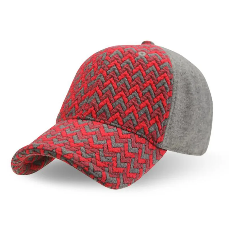 Осенне-зимняя женская бейсбольная Кепка snapback теплая хлопковая кепка Женская Регулируемая цветная бейсбольная кепка в клетку