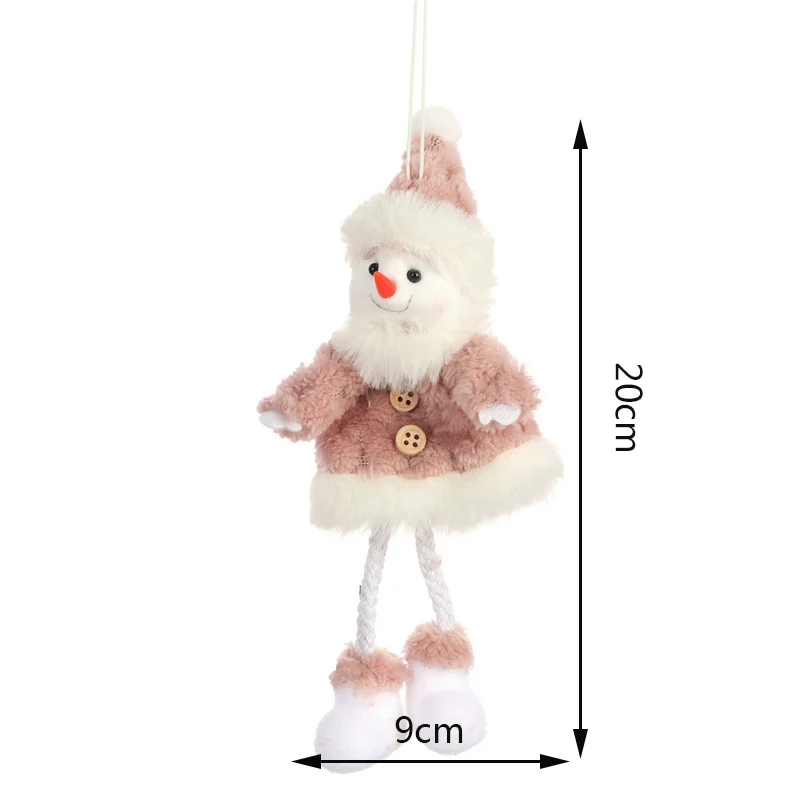 Милые рождественские украшения, розовые, белые шелковые плюшевые Висячие куклы, оконные украшения ангела для дома, Рождественская елка, рождественские подарки - Цвет: F 18x9cm