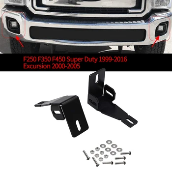 

Front Bumper Fog Lamp Mounting Brackets 3 Inch LED Light Square for Ford F250 F350 F450 Super Duty 1999-2016 Excursion