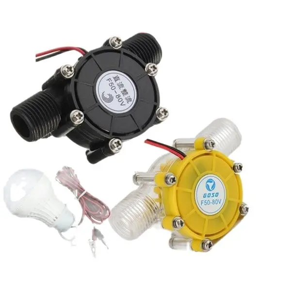

Outdoor test of small portable 220 V high power hydraulic turbine generator
