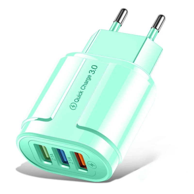 3A 18W USB Charger Quick Charger 3.0 For Xiaomi Huawei Samsung 3 Ports Universal Wall Mobile Phone Adapter Fast Charging Charger 65 watt usb c charger