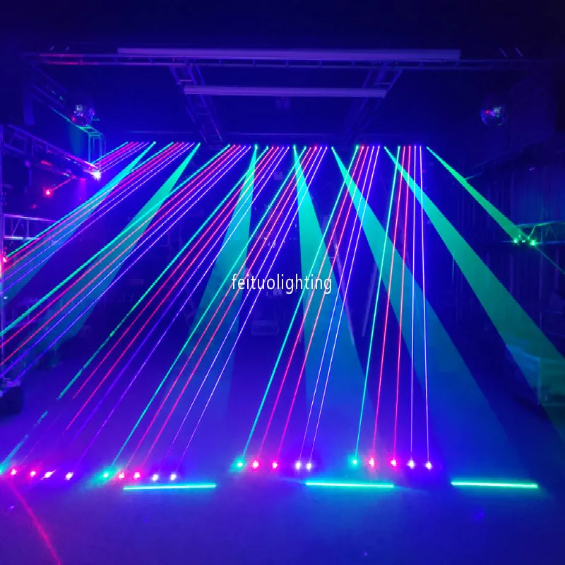 Лидер продаж лазерный светильник 6 Вт RGB Полноцветный движущийся DMX 14/35 каналов