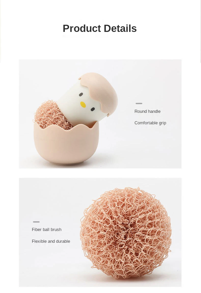 2021 Kitchen Brush Pot Artifact Household Cute Eggshell Chicken Wash Pot And Dishwashing Cleaning Ball Degreasing Without Lint
