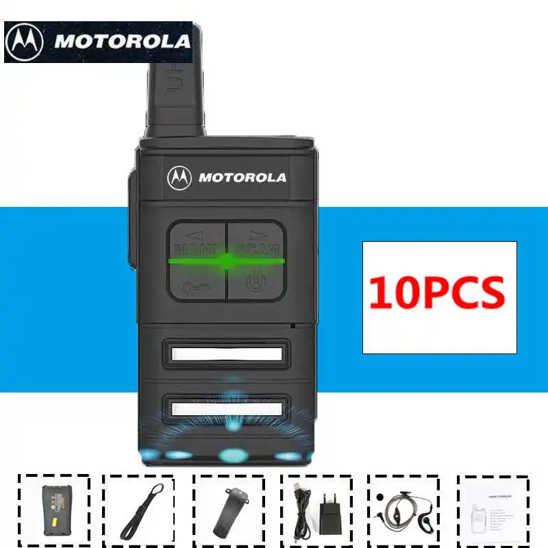 10PCS 10 шт. MOTOROLA walkie talkie отель, строительная площадка, туризм на открытом воздухе Ручной мини Civil портативный трансивер с наушником - Цвет: 10PCS