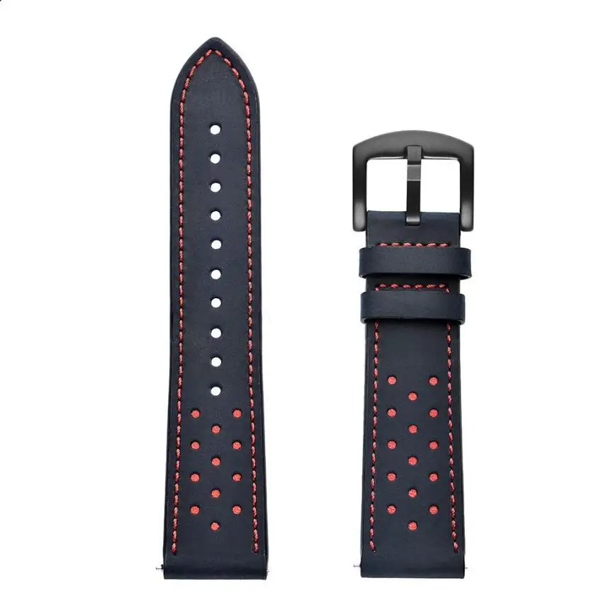 22 мм кожаный ремешок на запястье для Huami Amazfit GTR 47 мм Браслет для samsung watch 46 мм S3 HUAWEI GT HONOR Magic ремешок для часов - Цвет ремешка: Синий