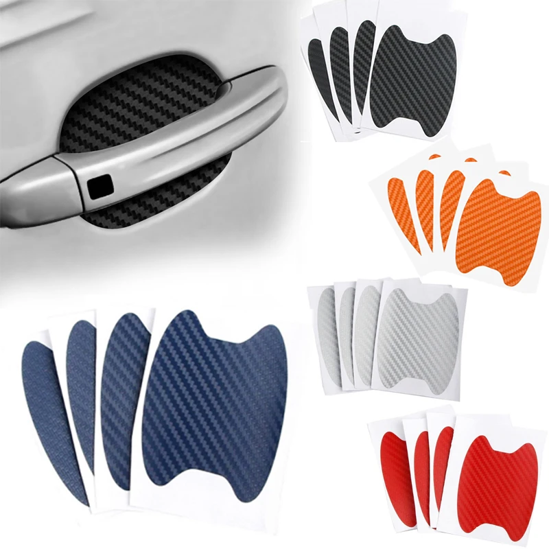 

4Pcs/Set Car Door Sticker Carbon Fiber Scratches Resistant Cover Auto Handle Protection Film Exterior Styling Accessories