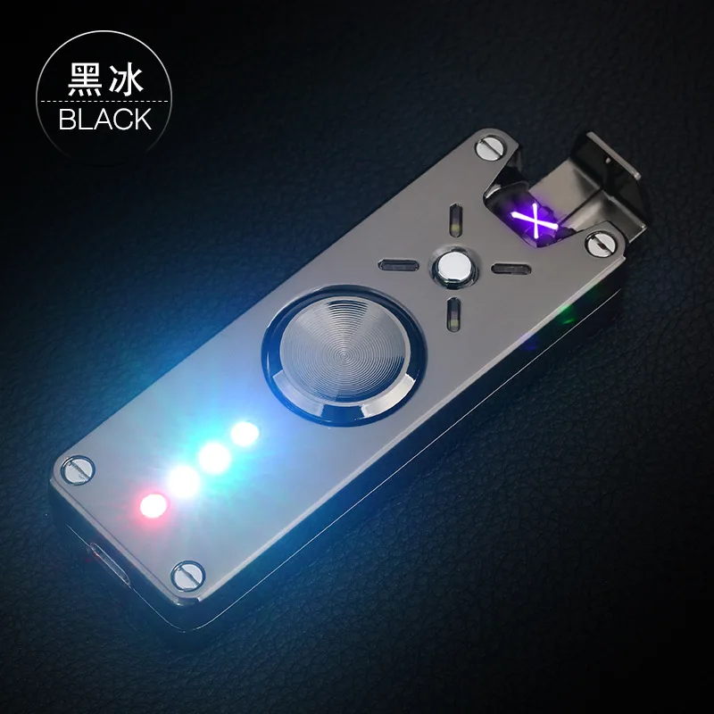 Black Ручной Спиннер USB перезаряжаемая двойная дуга Электронная зажигалка электронные сигареты Зажигалка без газа прикуриватель пальчиковая игрушка для мужчин - Цвет: Black