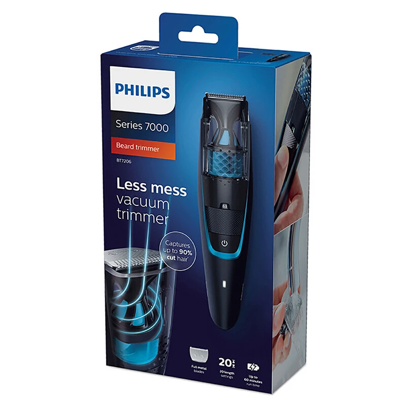 Philips Origianl BT7201/15 вакуумный электробритва триммер для бороды моделирующий беспроводной и проводной 1 час быстрая зарядка для мужчин