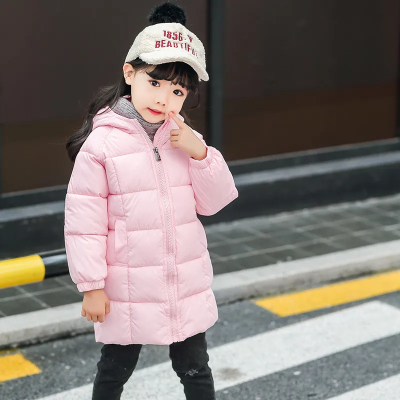 Pink Kids Hooded Coat children's Winter jackets Warm cotton-padded jacket For Girls boys clothes enfant Outerwear Thicken Overcoat - Цвет: Pink