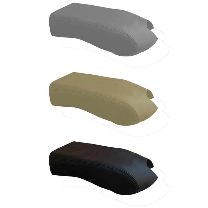 

Auto Console Lid Armrest Cover Armrest Microfiber Leather Cover for Ford F150 15-19