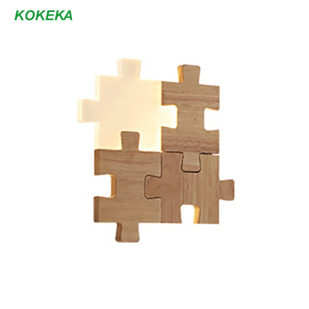 

Wall Lamp Nordic Loft Log Iron Creative Puzzle Design 15W Up and Down Source for Aisle Nursery Hallway Led Wall Sconce Lighting