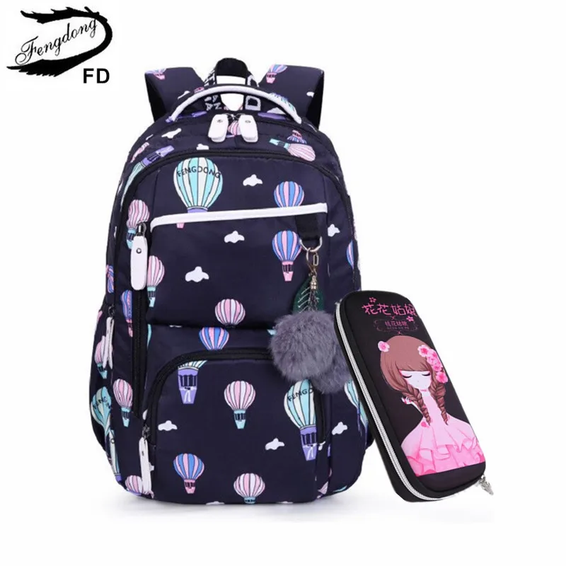 School-Backpack Pencil-Bag Student Book-Bag Girls Kids Children Fengdong for Cute Stationery-Case