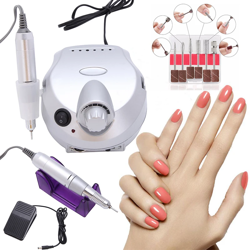 

35000 RPM Electric Nail Drill Bits Set Mill Cutter Machine For Manicure Nail Tips Manicure Electric Nail Pedicure File Anti-scal