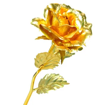 

Real-Like Simulation Flower 24K Gold Foil Plated rose Artificial Personalized Rose with gift box Wedding Birthday Soap flower