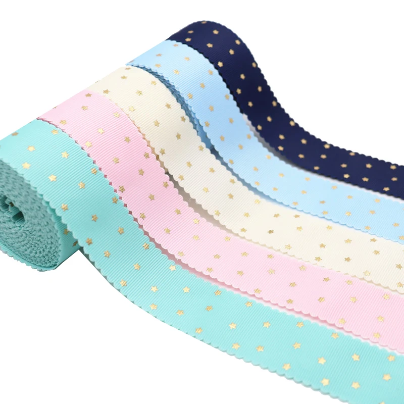 Ribbon Decoration Ribbon Supplies Grosgrain Ribbon Sewing Ribbon Lace Trim Ribbon 10 Yards Printed Gold Little Stars Grosgrain Ribbon Lace Ribbon For Hair Bows DIY Crafts Handmade Accessories M19070801